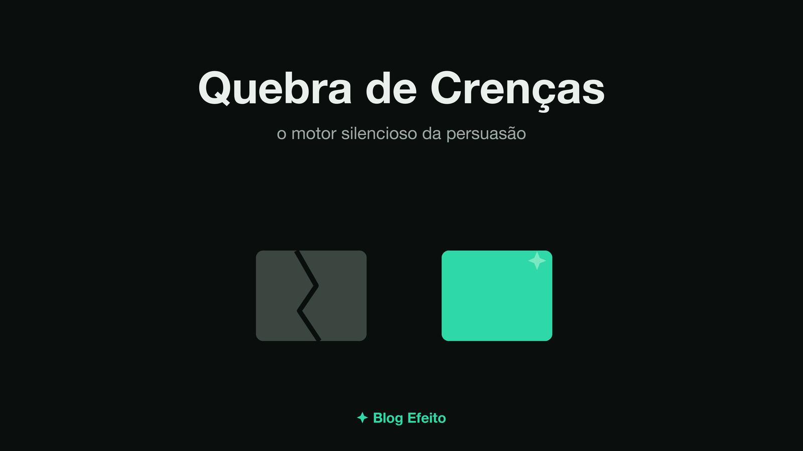 Capa do artigo Quebra de Crenças: arte abstrata em tons de verde sobre fundo escuro